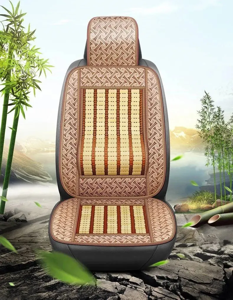 2 Pieces Bamboo Car Seat Cover Chair Sofa Lumbus Back Support Mat Cool Summer BSC07