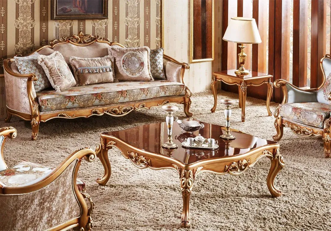 Alish Classical Solid Wood Sofa Set