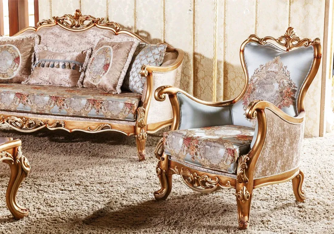 Alish Classical Solid Wood Sofa Set