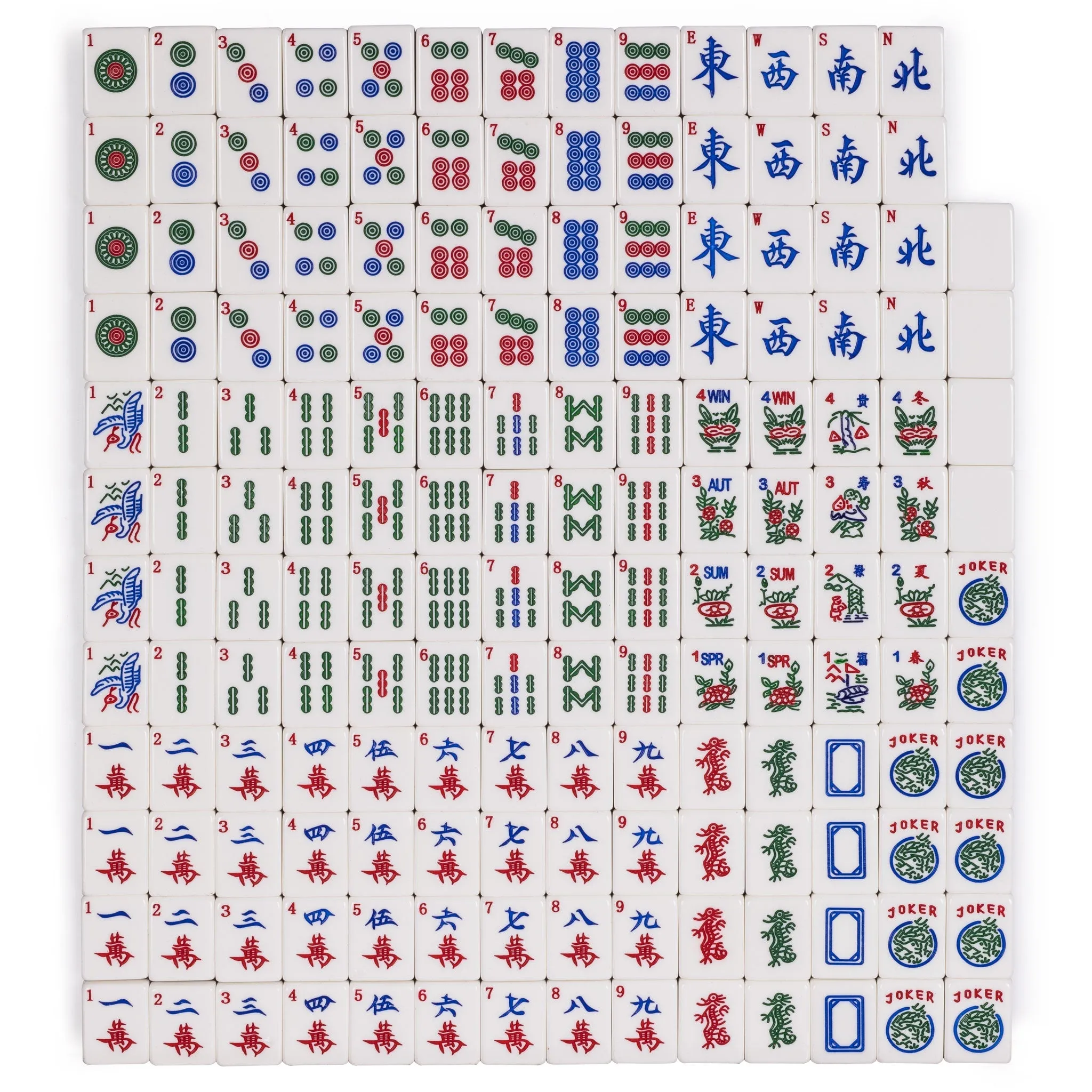 American Mahjong Set of 166 Tiles - "God of Fortune"