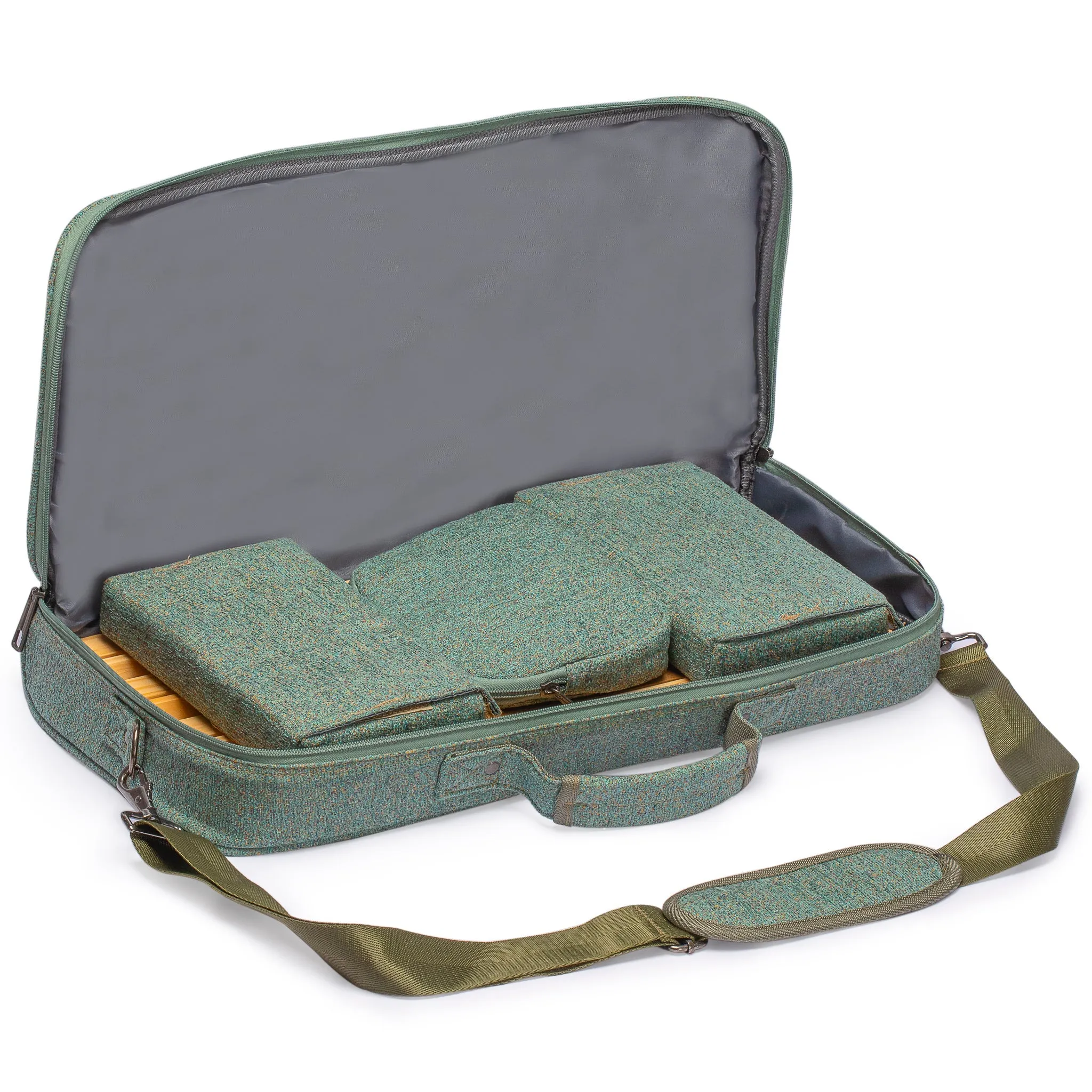 American Mahjong Set, "Heather" with Soft Case - Racks with Pushers, Scoring Coins, Dice, and Wind Indicator