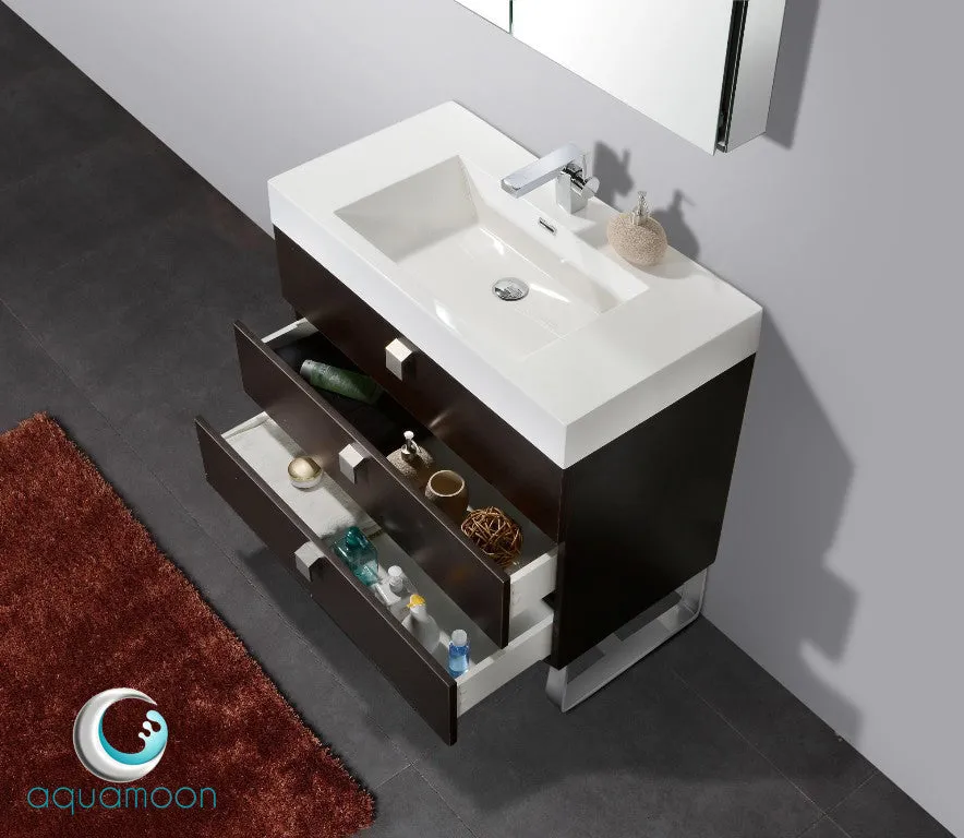 Aquamoon Almeria 35 Modern Bathroom Vanity Set - Wenge