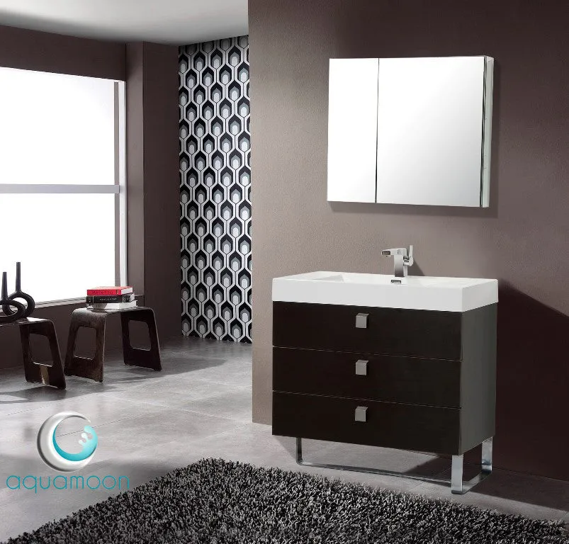 Aquamoon Almeria 35 Modern Bathroom Vanity Set - Wenge