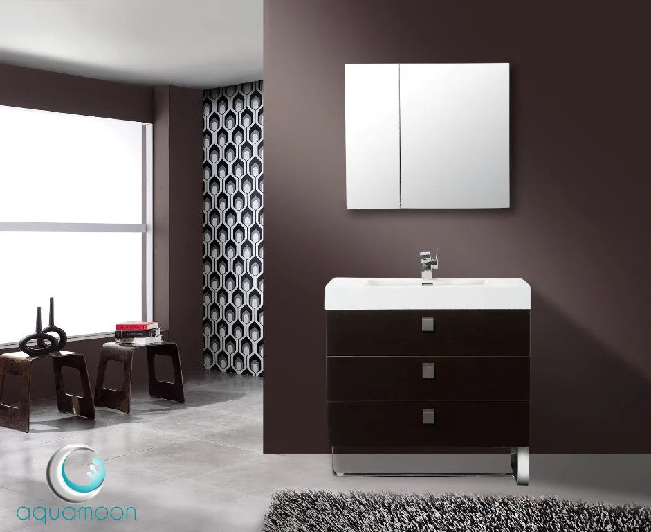 Aquamoon Almeria 35 Modern Bathroom Vanity Set - Wenge