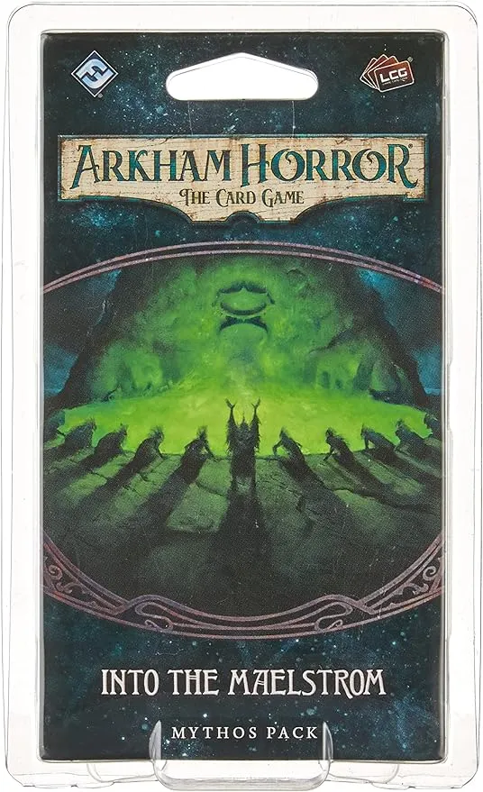 Arkham Horror The Card Game Into The Maelstrom Mythos Pack - Descend Into The Deep One's Domain! Cooperative Living Card Game, Ages 14 , 1-4 Players, 1-2 Hour Playtime, Made by Fantasy Flight Games