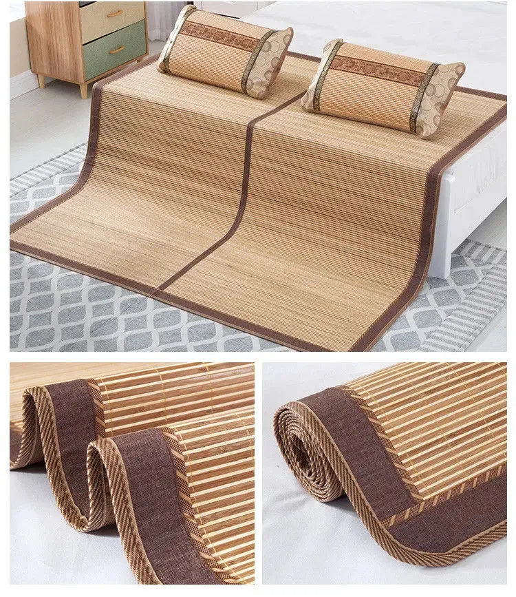 Bamboo Sleeping Mat Foldable Both Side Sheet Rug Floor Mat Cool Mat 双面折叠金砖系列竹席凉席 BMR03