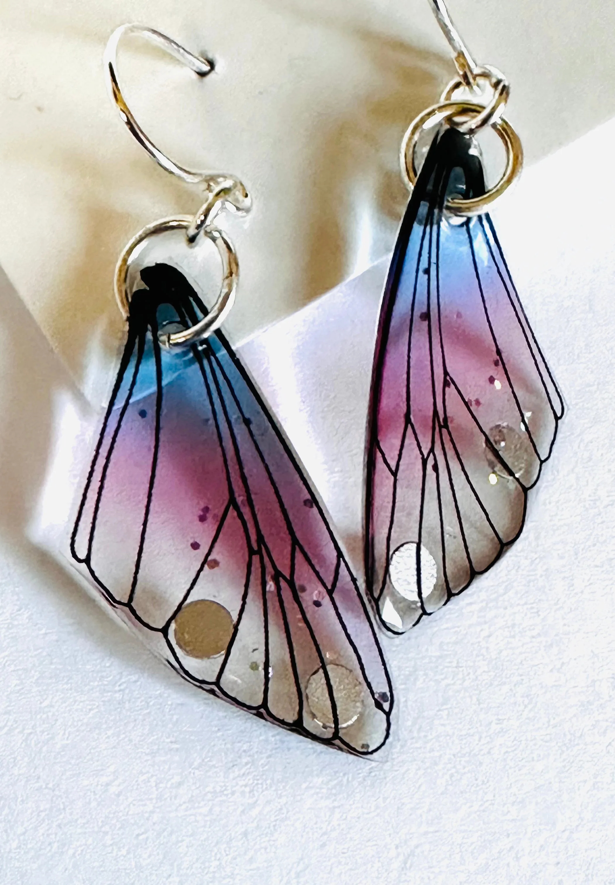 Butterfly Wing Earrings, Resin Wing, Wing Jewelry, Butterfly Earrings