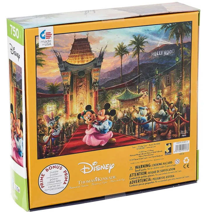 Ceaco - Thomas Kinkade - Disney Dreams Collection - Mickey and Minnie Hollywood - 750 Piece Jigsaw Puzzle