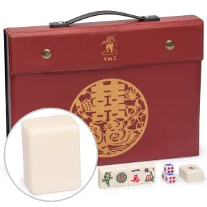 Chinese Mahjong Set, "Classic Ivory" with 146 Ivory Colored Small Tiles, Vinyl Case, Wind Indicator and Dice - for Chinese Style Gameplay Only