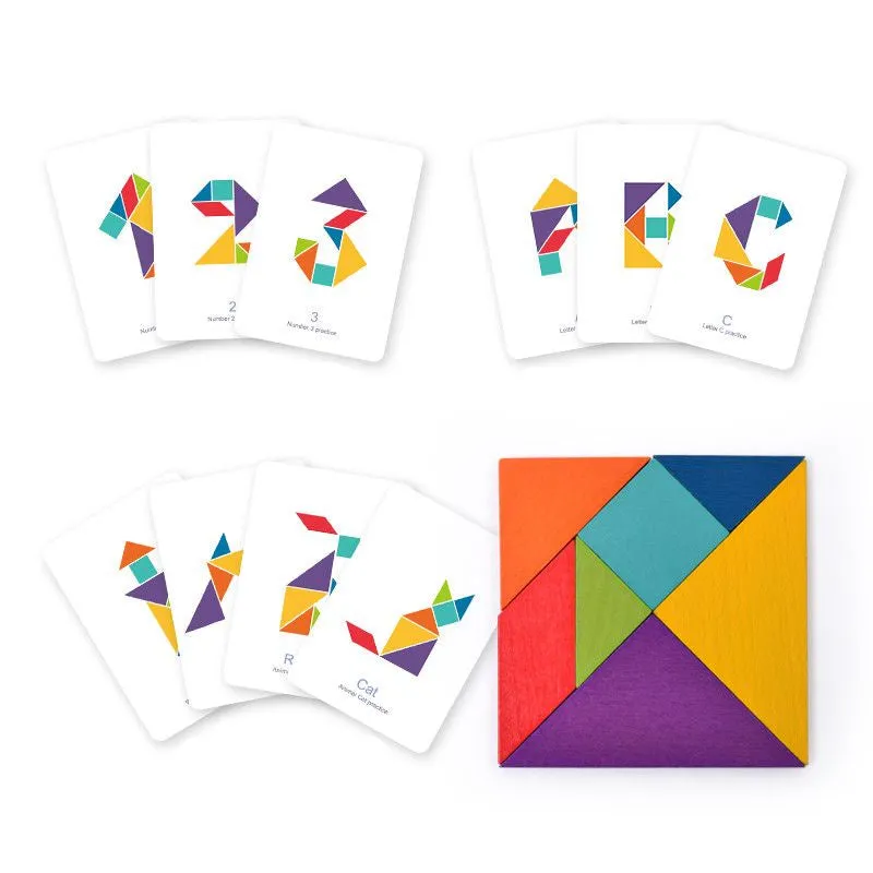 Colourful wooden Tangram game for kids