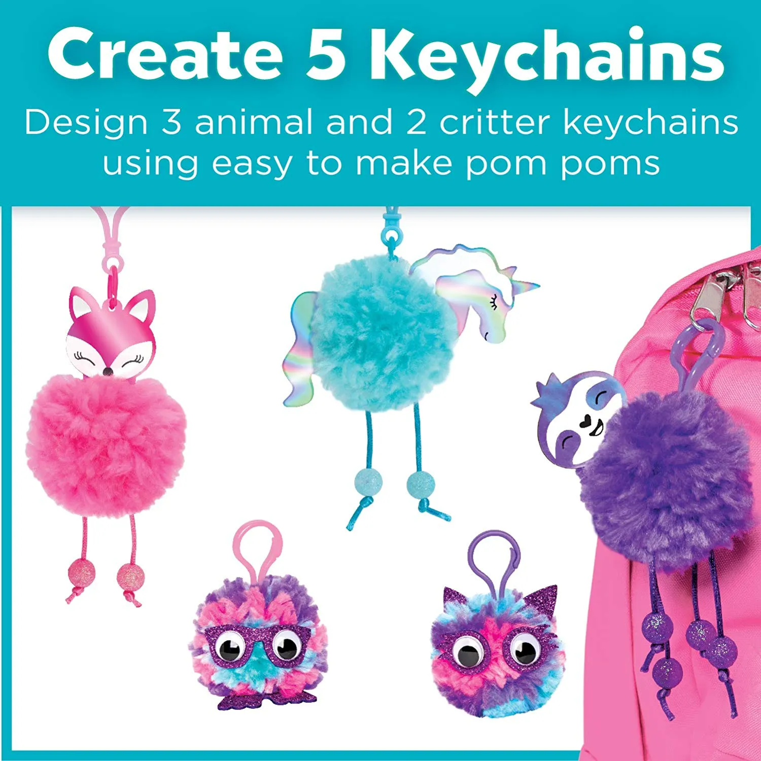 Creativity for Kids Magical Pom Pom Keychains