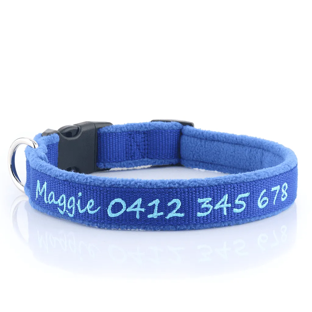 Deluxe Bamboo & Padded Fleece - Personalised Dog Collar