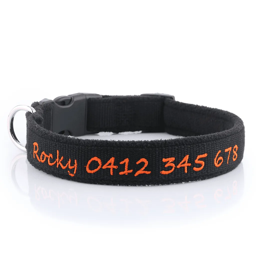 Deluxe Bamboo & Padded Fleece - Personalised Dog Collar