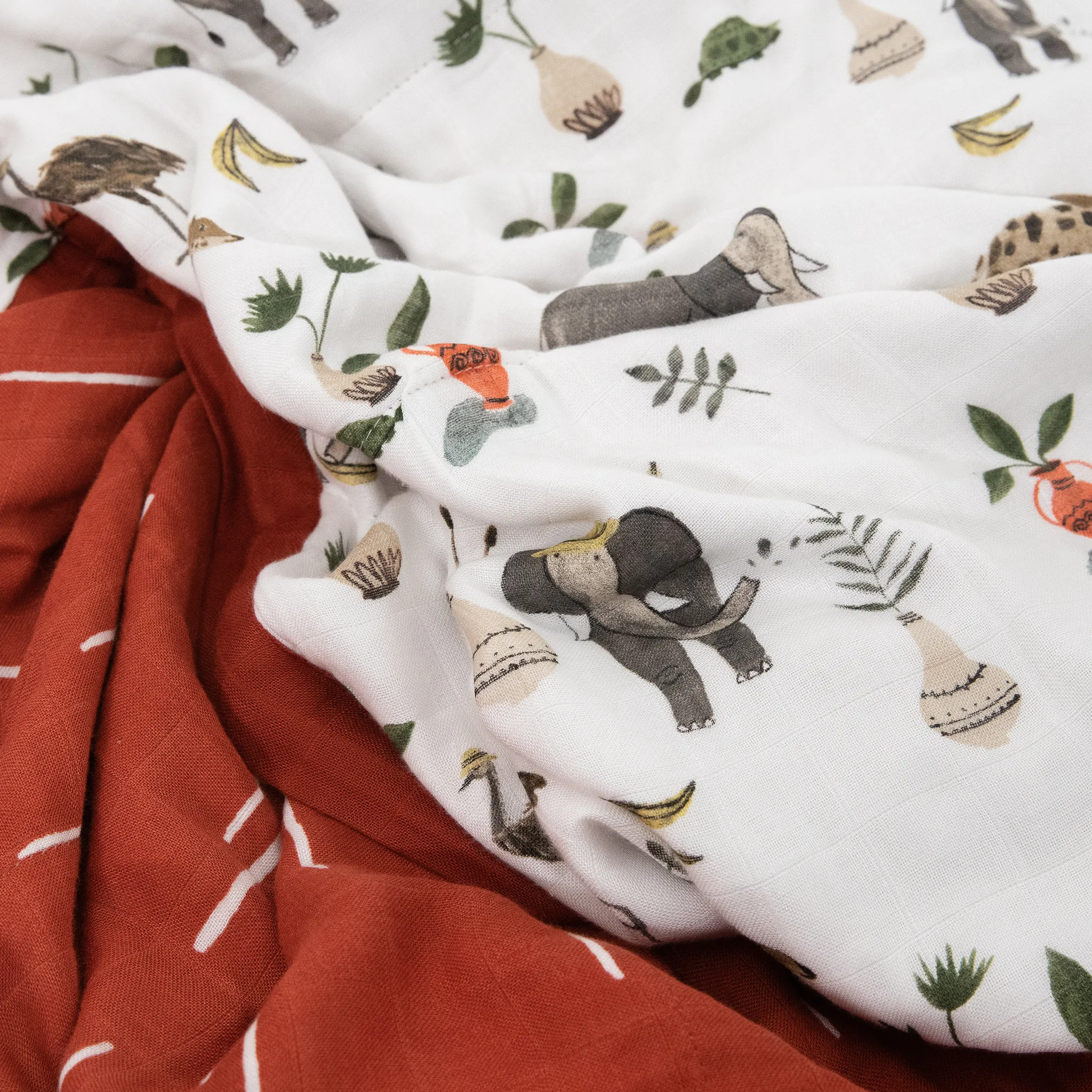 Deluxe Muslin Quilted Throw - Safari Social