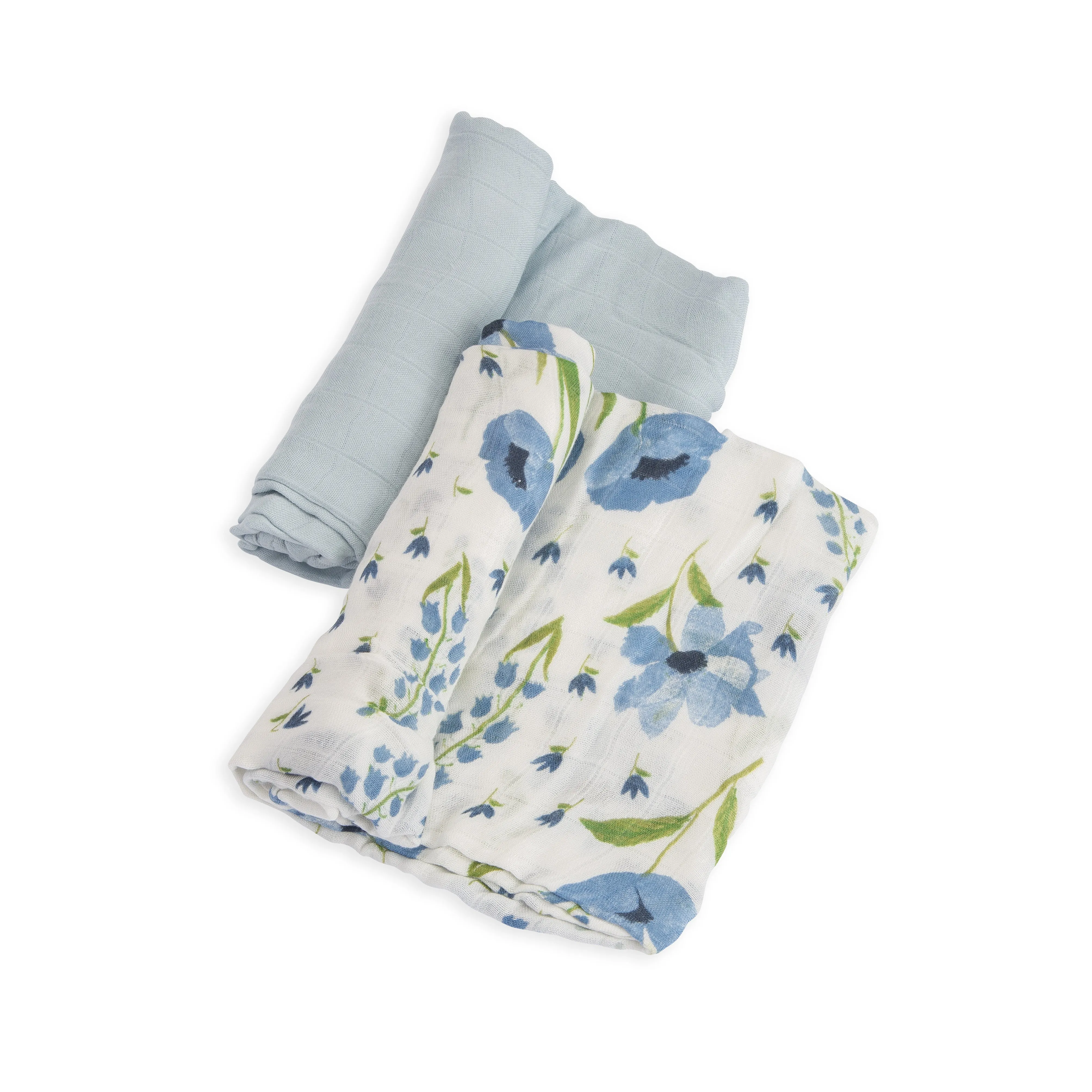 Deluxe Muslin Swaddle 2-Pack- Blue Windflower