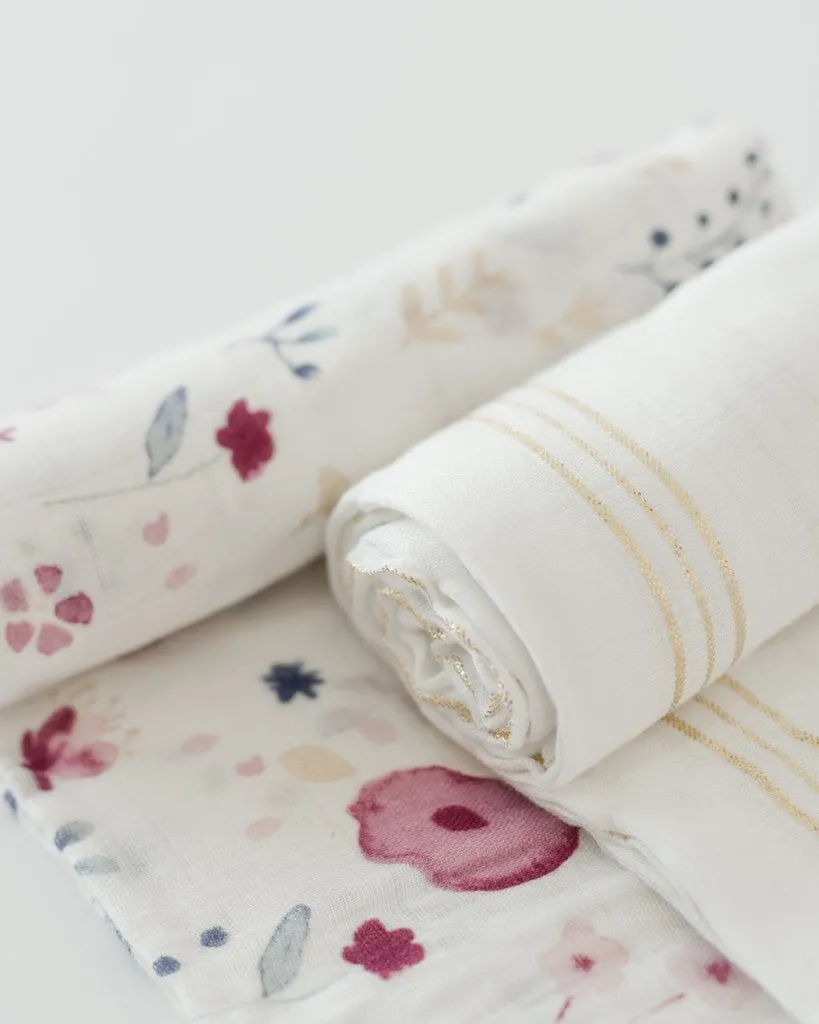 Deluxe Muslin Swaddle 2-Pack- Fairy Garden