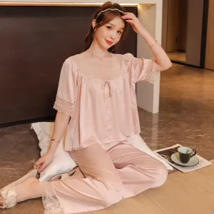 French Lace Home Pajama Set