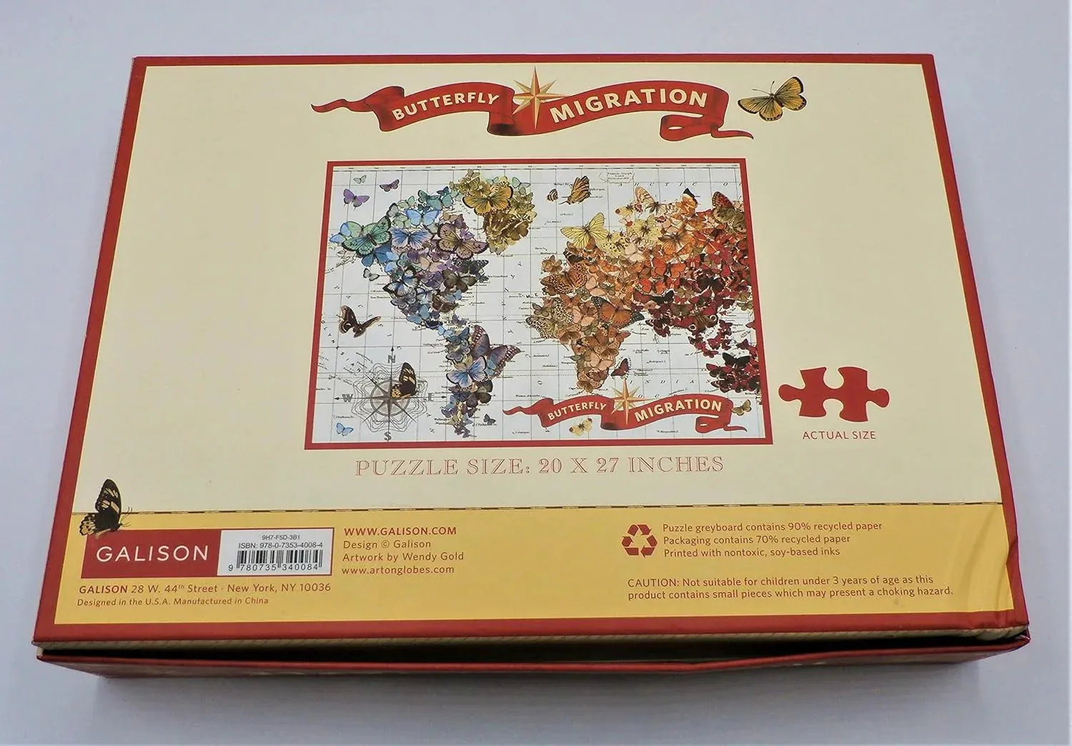 Galison Wendy Gold Butterfly Migration 1000 Piece Puzzle