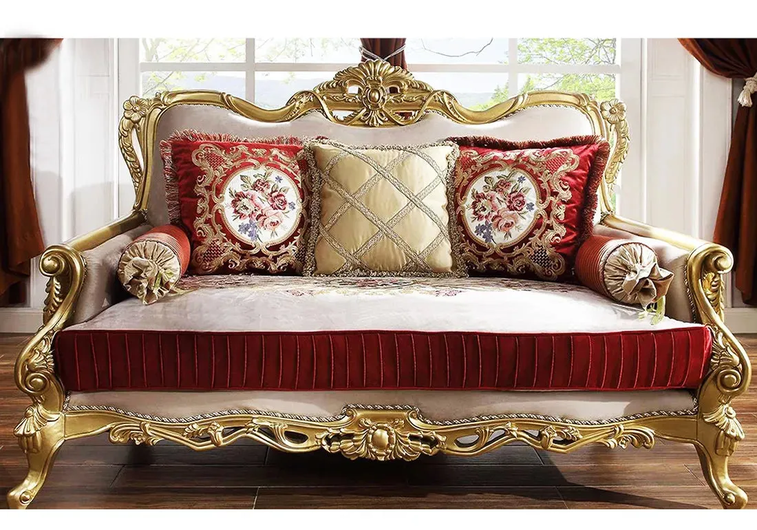 Heavy Carving Luxury Phoenix Sofa Set and Table