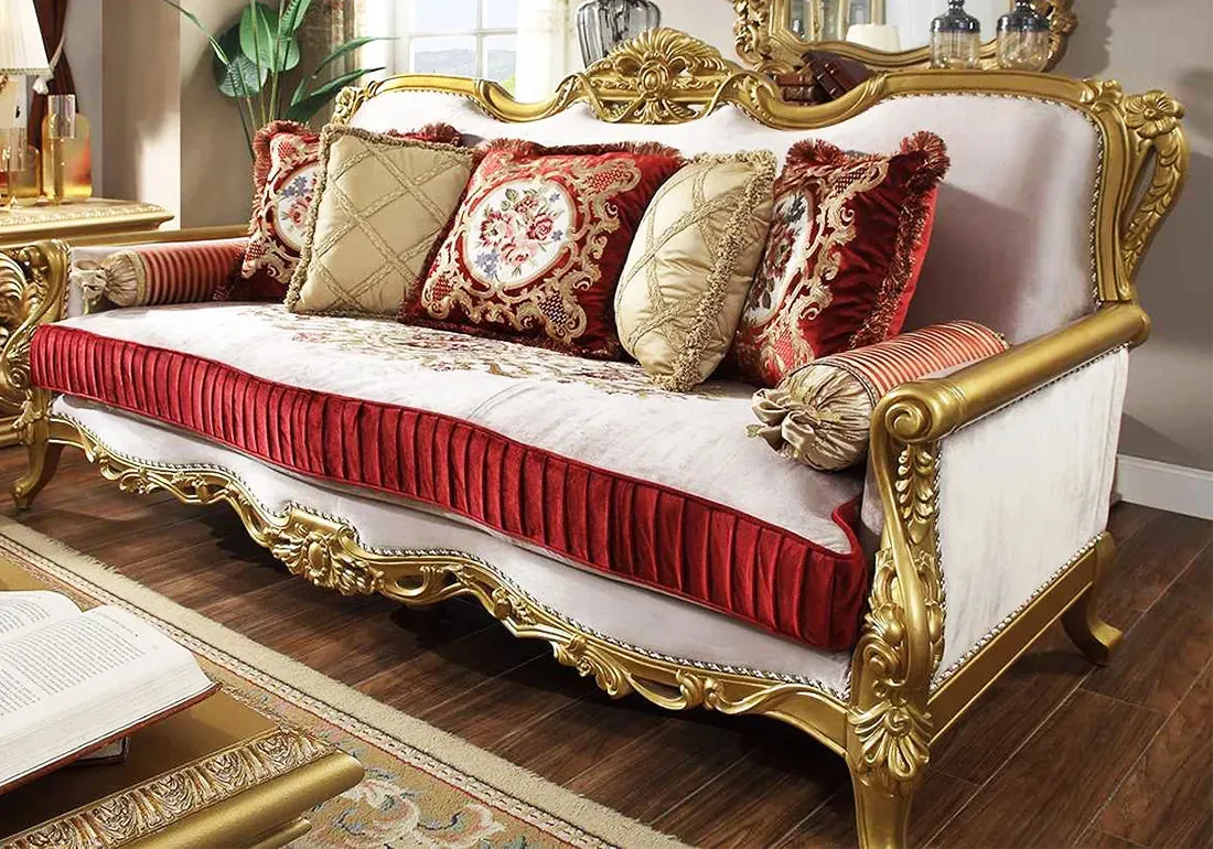 Heavy Carving Luxury Phoenix Sofa Set and Table