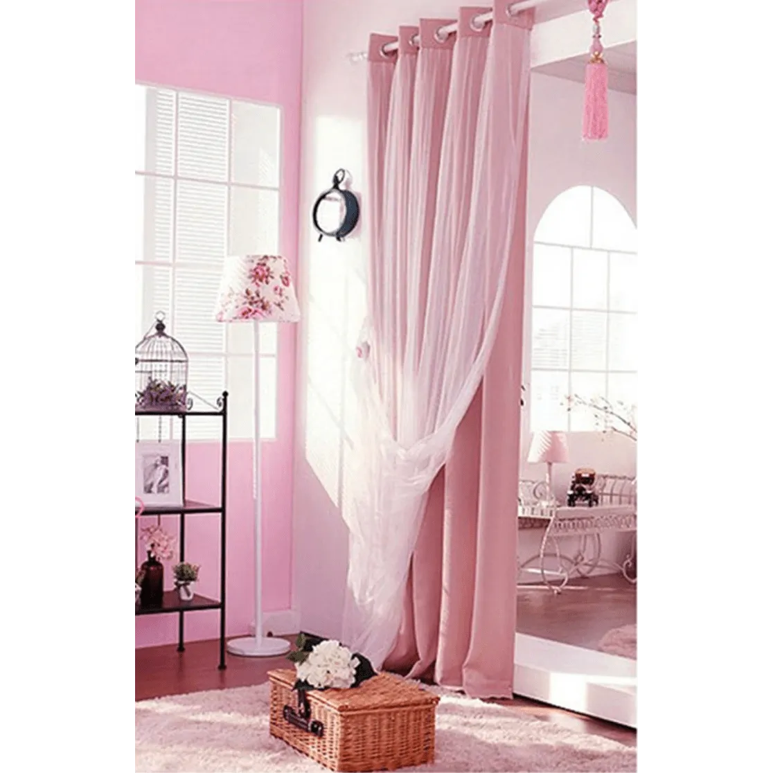 Jason Luxury Veil Curtain - Pink / Beige / Blue / White