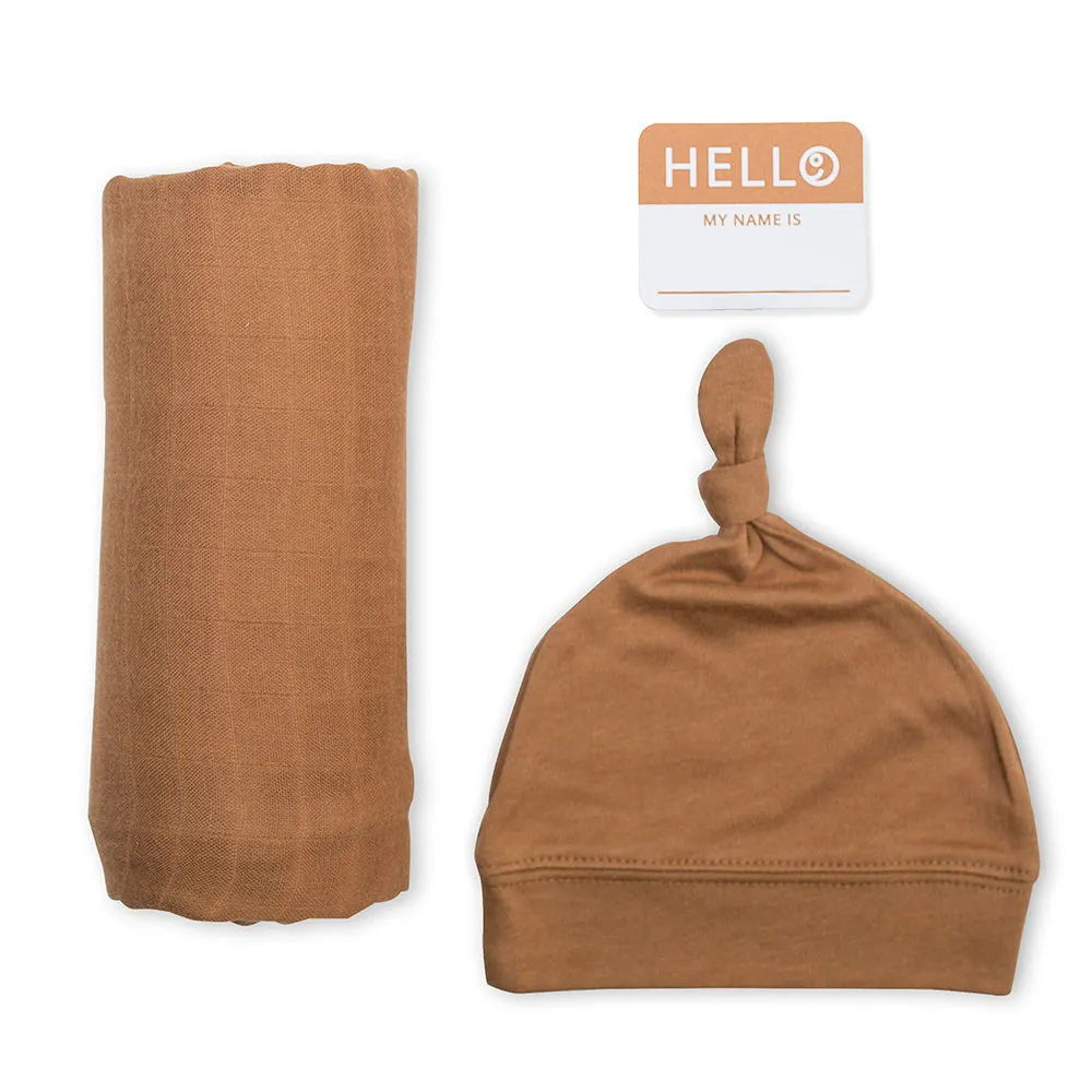 Lulujo - Hello World Blanket & Knotted Hat