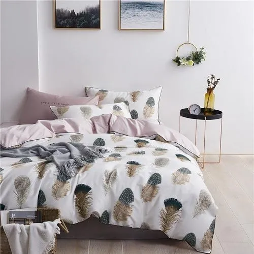 Luxury Egyptian Cotton Bohemia Duvet Cover Set Feathers