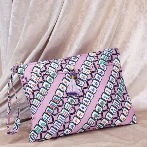 MARSHA Mahjong Print Clutch (Purple)