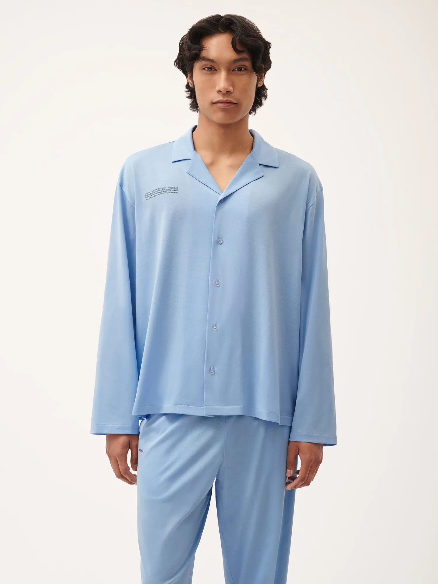 Mens 365 Lightweight Long Pyjama Set—lake blue