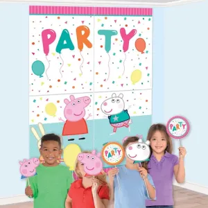 Peppa Pig Confetti Party Scene Setter and Photo Props