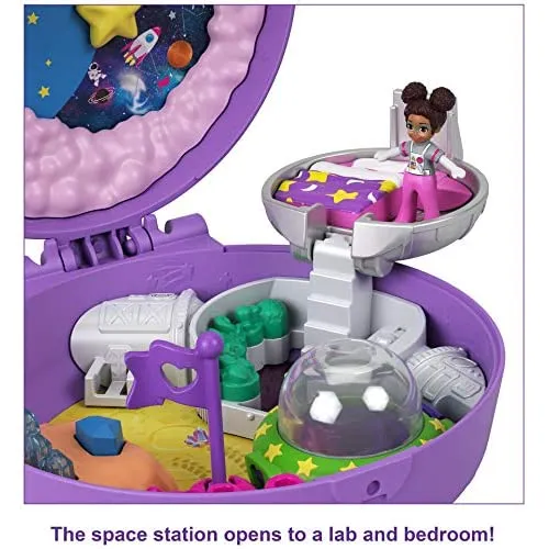 Polly Pocket Saturn Space Explorer Compact with Fun Reveals