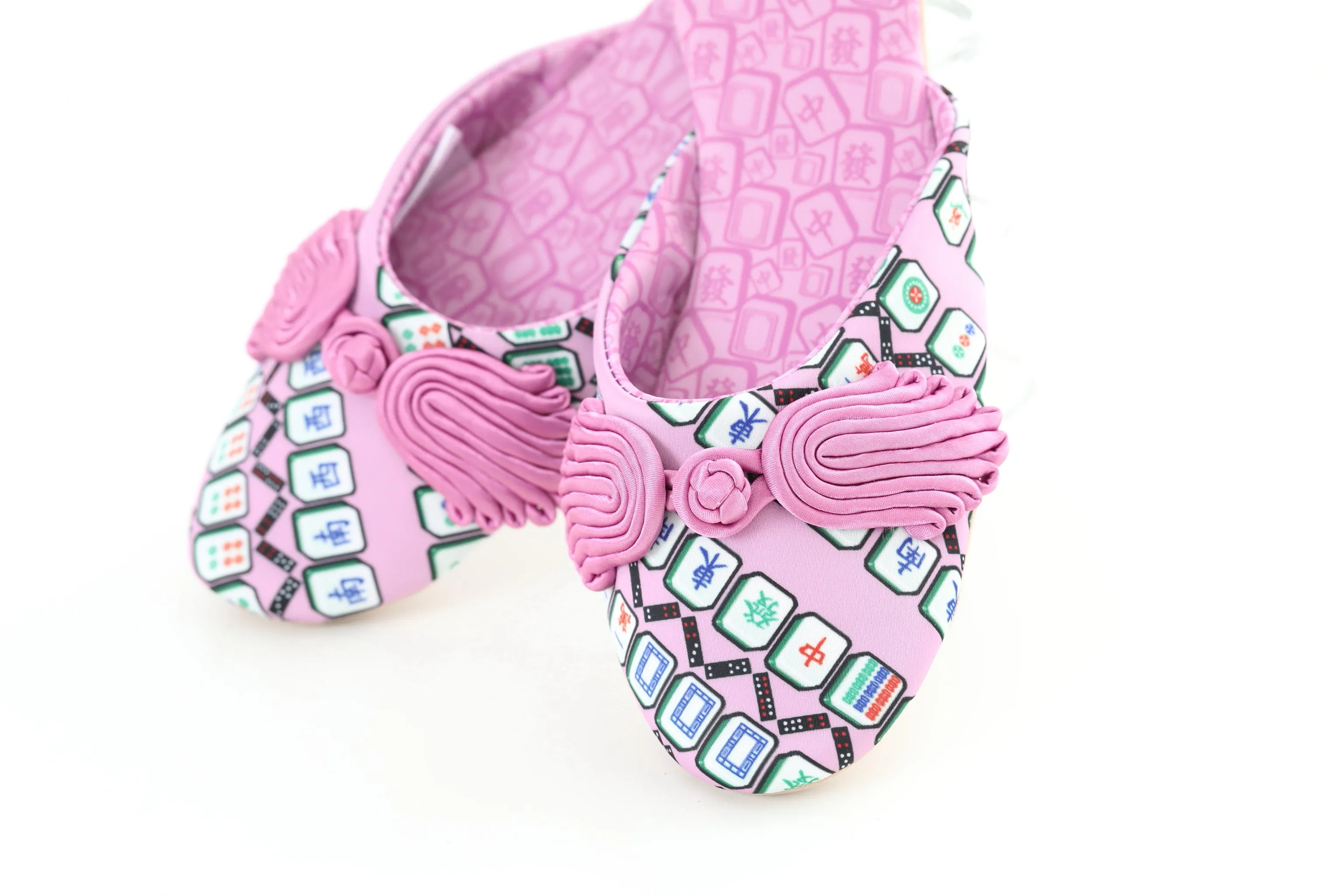 PRAIRIE Mahjong Print House Slippers (Purple)