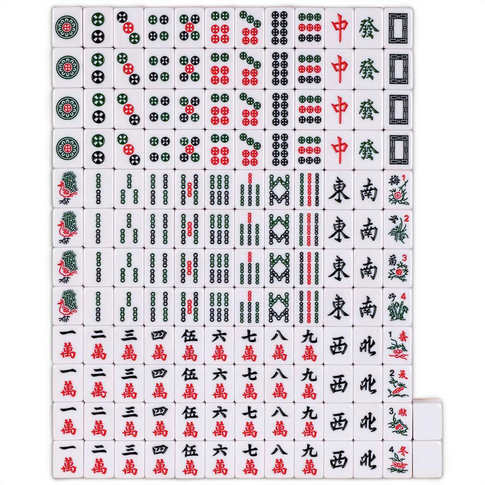 Professional Chinese Mahjong Game Set, "Double Happiness" (Yellow) - 146 Medium Size Tiles