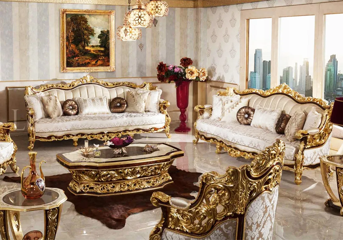 Royal Look Hand Carved Luxury Sultanzade Sofa Set