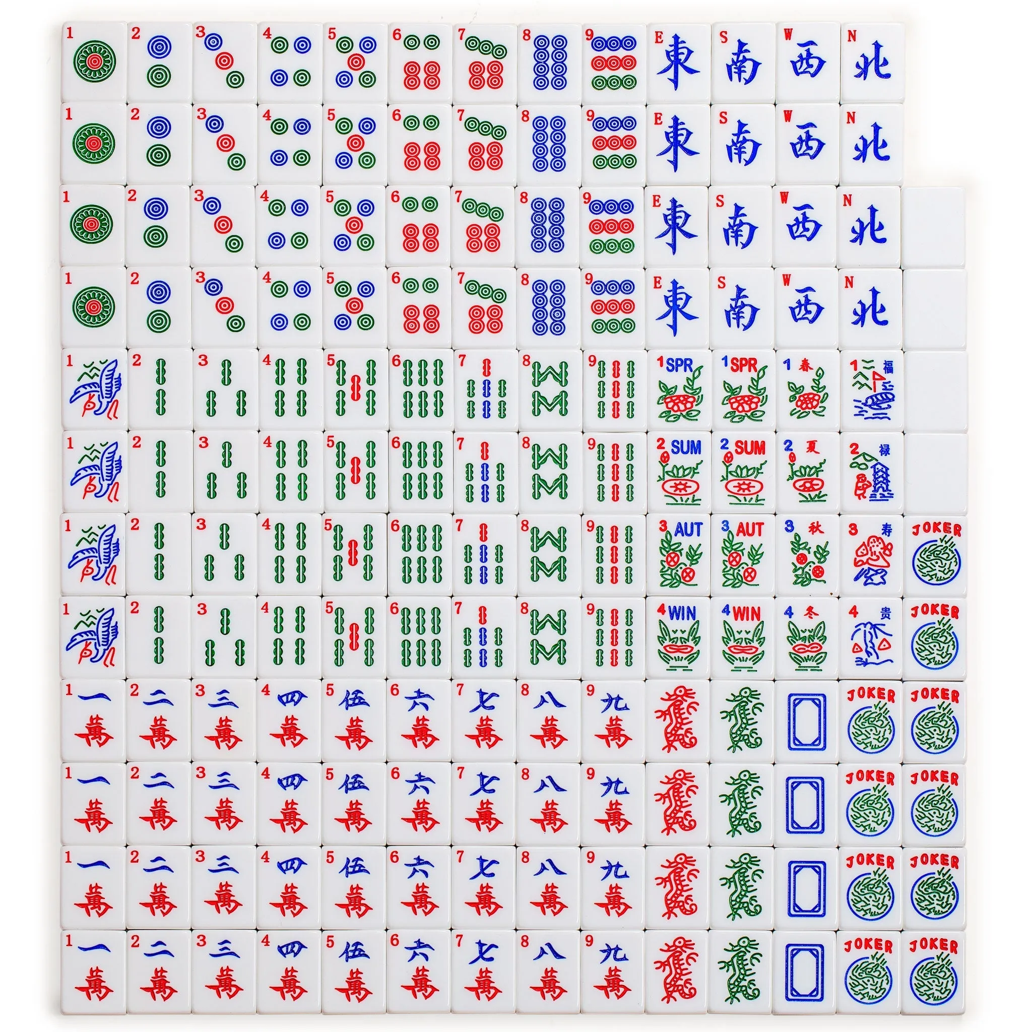 Set of 166 American Mahjong Tiles, "Chinoise" (Tiles Only Set)