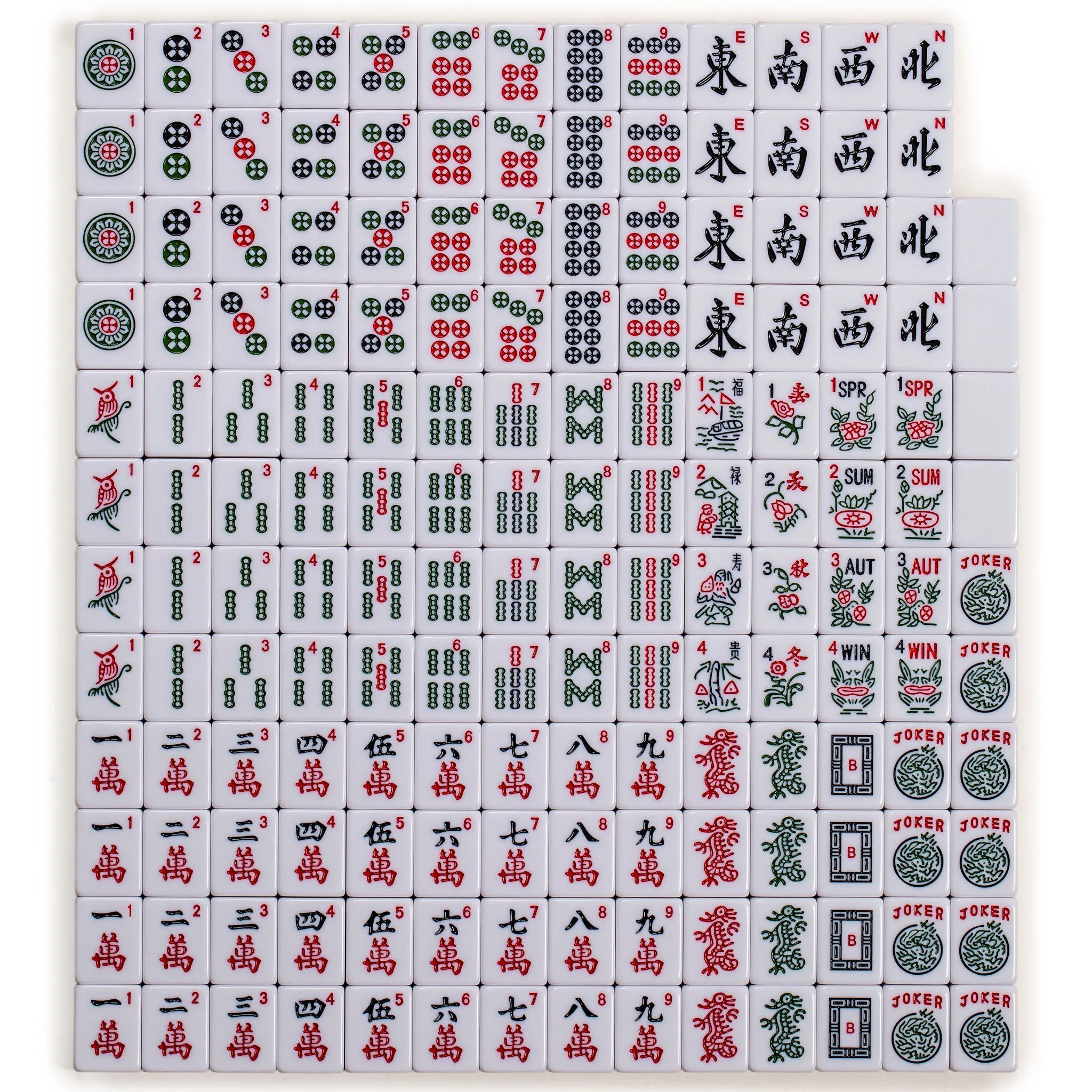 Set of 166 American Mahjong Tiles, "Huntington" (Tiles Only Set)