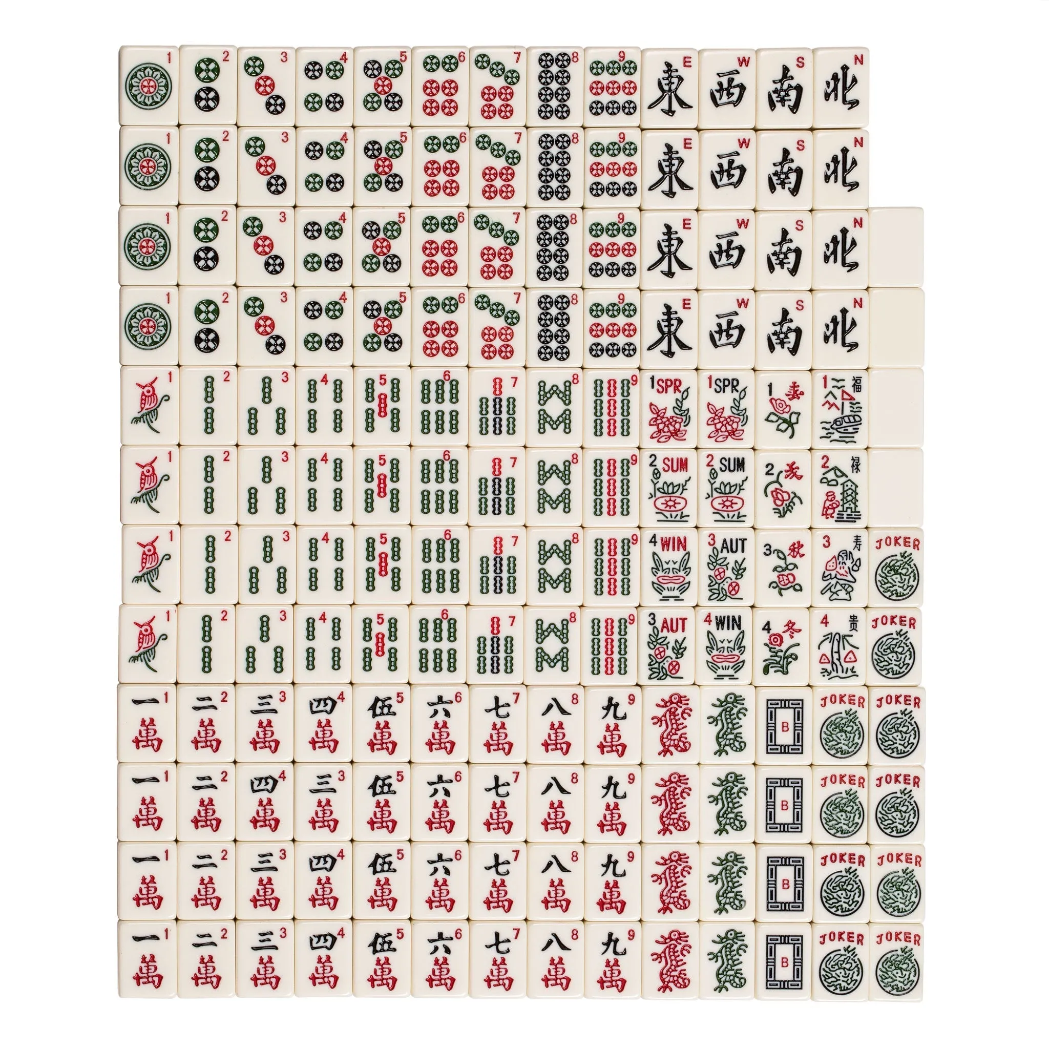 Set of 166 American Mahjong Tiles, "The Classic" (Tiles Only Set)