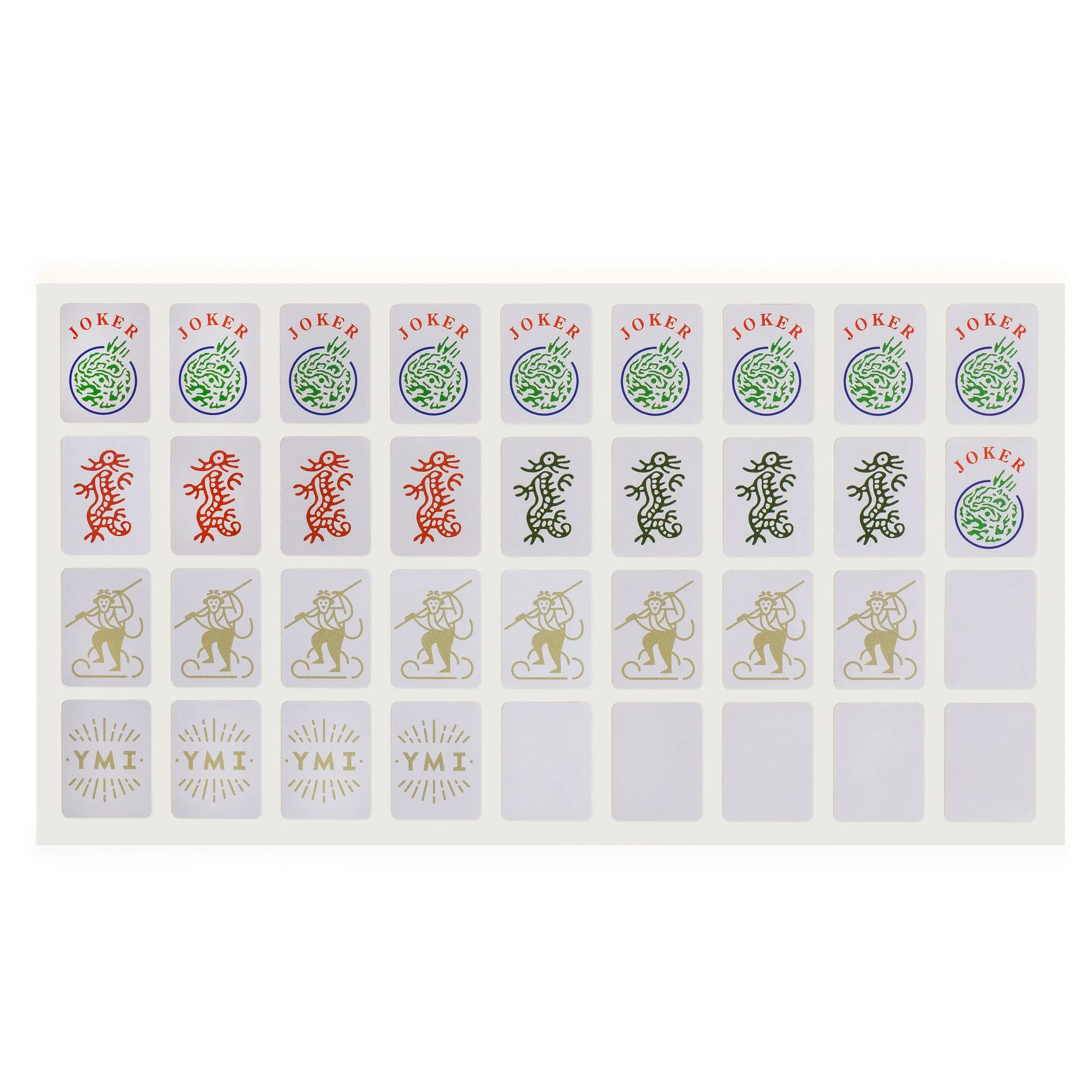 Set of 180 American Mahjong Tile Decal Stickers