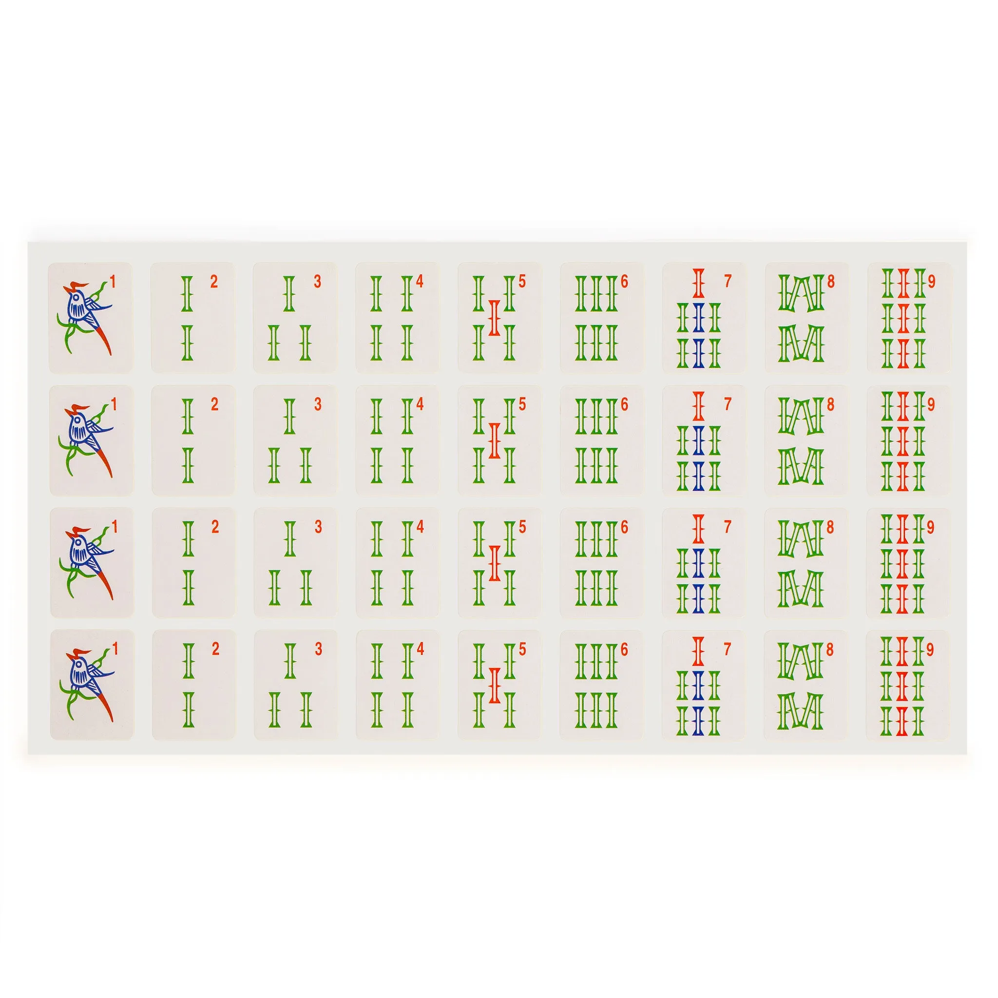 Set of 180 American Mahjong Tile Decal Stickers