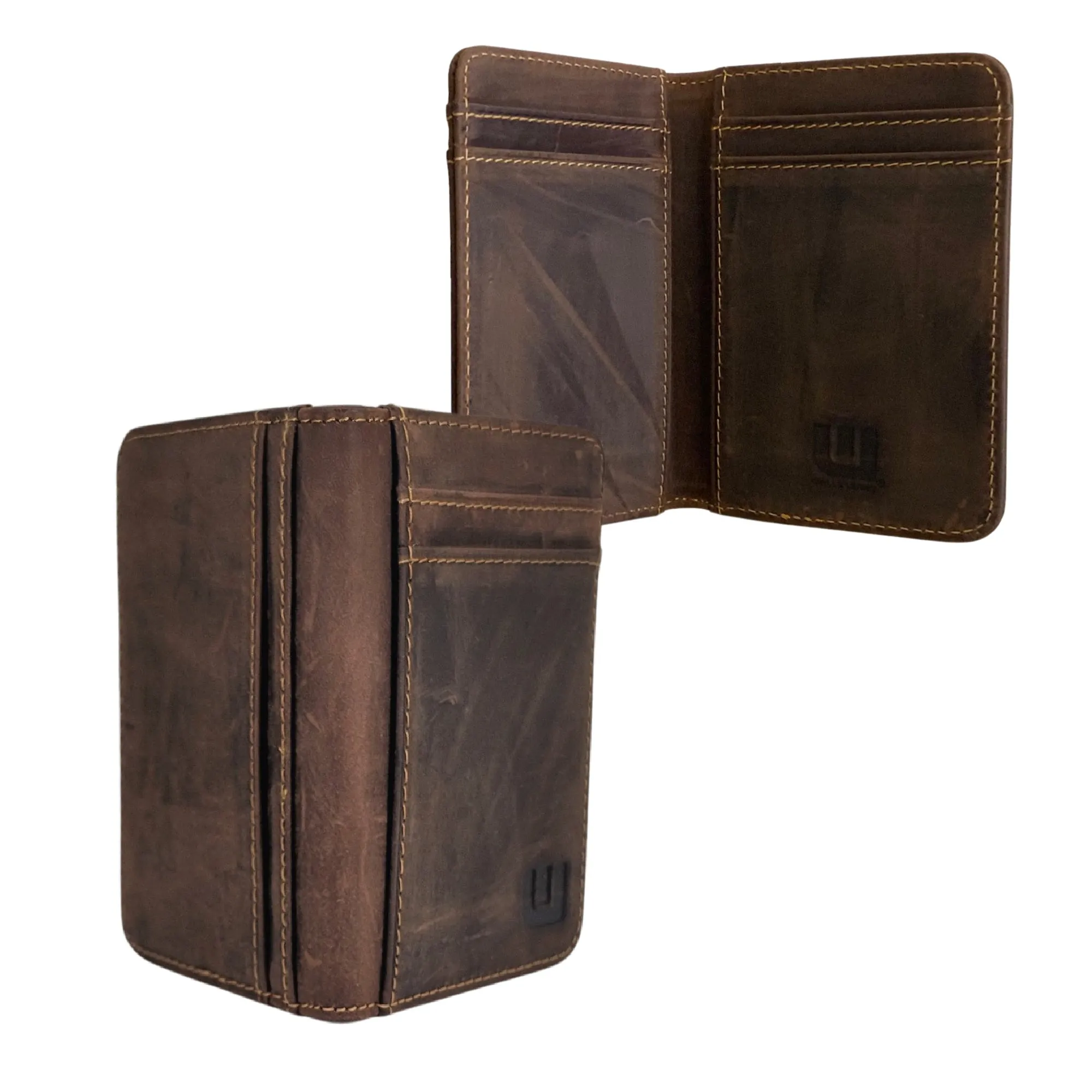 Small Leather Wallet w/RFID  Dark Brown  Heritage S