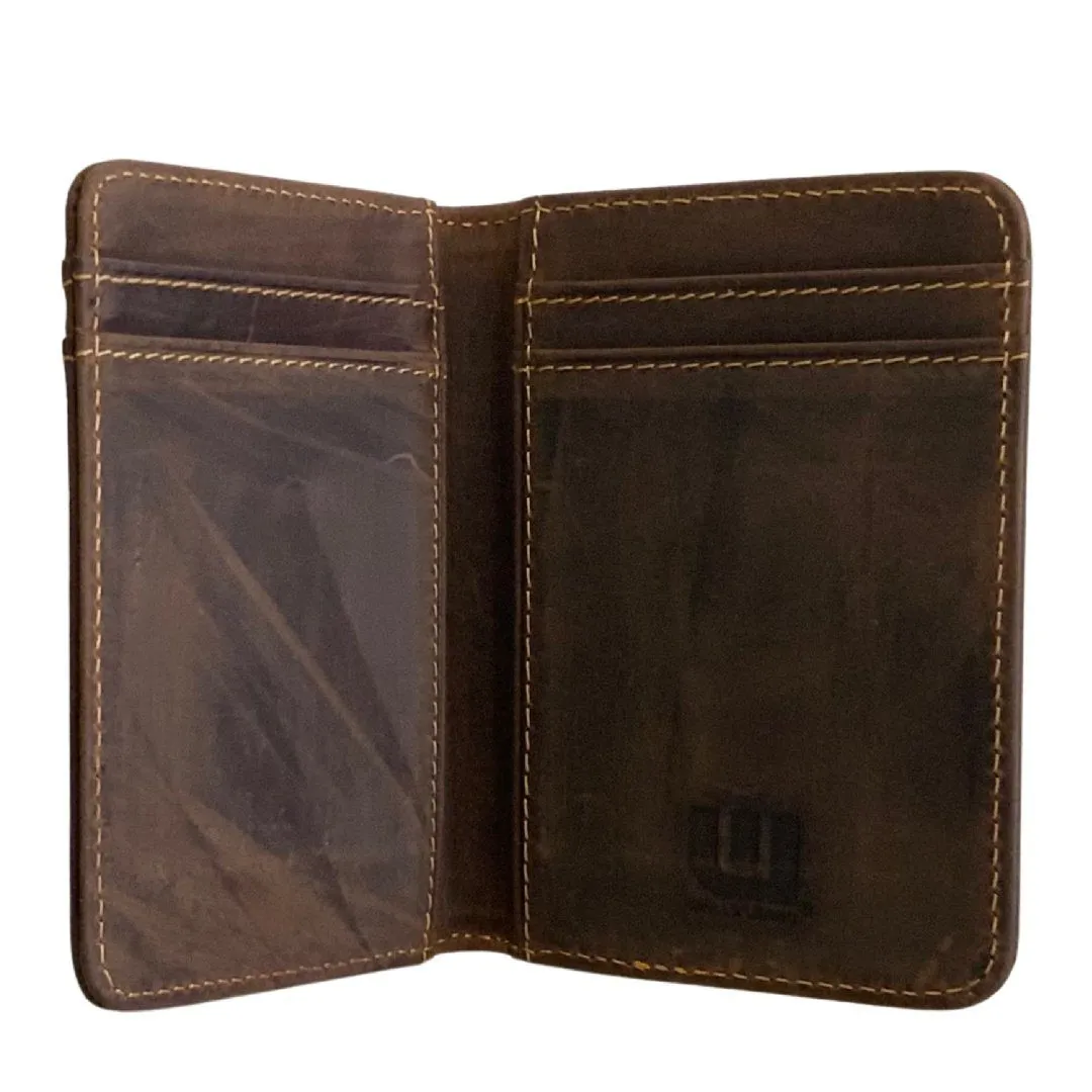 Small Leather Wallet w/RFID  Dark Brown  Heritage S