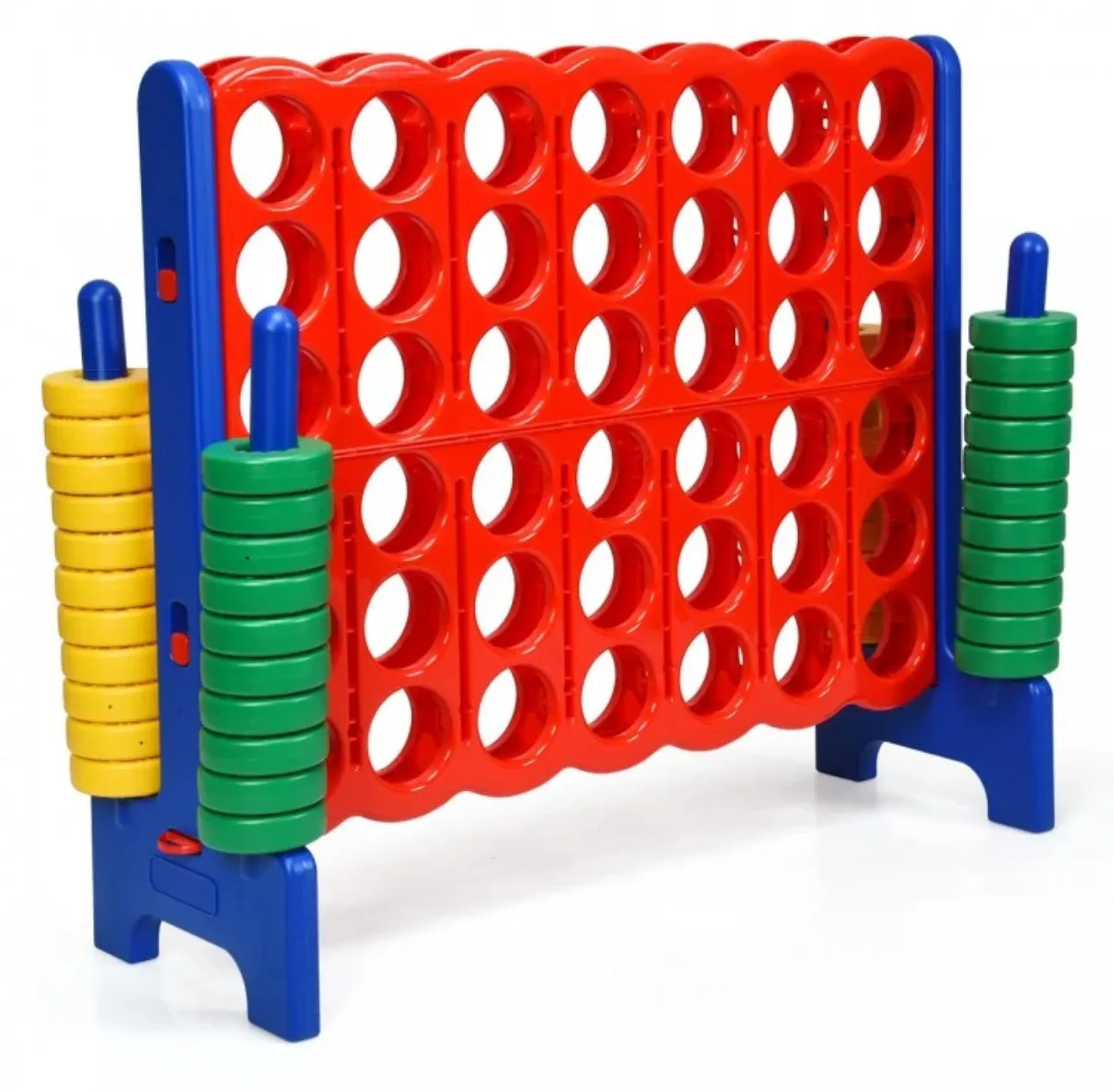 Super Cool Outdoor Fun Giant Connect 4 Style Jumbo 4-To-Score Game Set With 42 Giant Rings | Quick Release Slider | For The Whole Family | Indoor | Outdoor