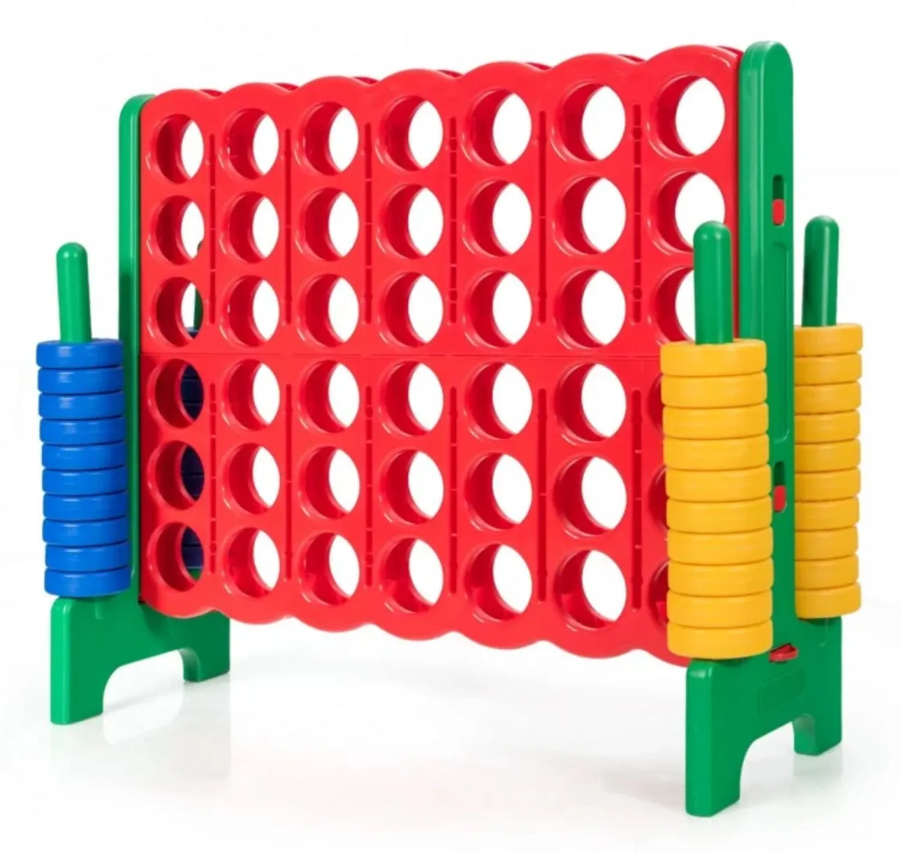 Super Cool Outdoor Fun Giant Connect 4 Style Jumbo 4-To-Score Game Set With 42 Giant Rings | Quick Release Slider | For The Whole Family | Indoor | Outdoor