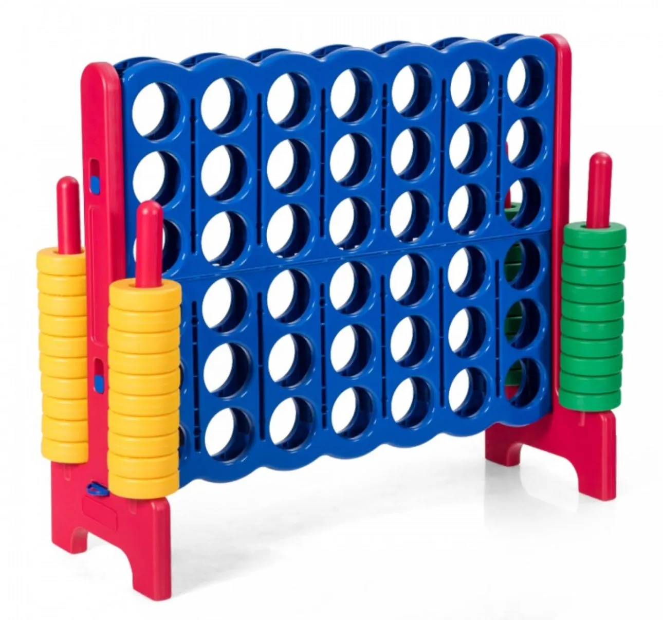 Super Cool Outdoor Fun Giant Connect 4 Style Jumbo 4-To-Score Game Set With 42 Giant Rings | Quick Release Slider | For The Whole Family | Indoor | Outdoor