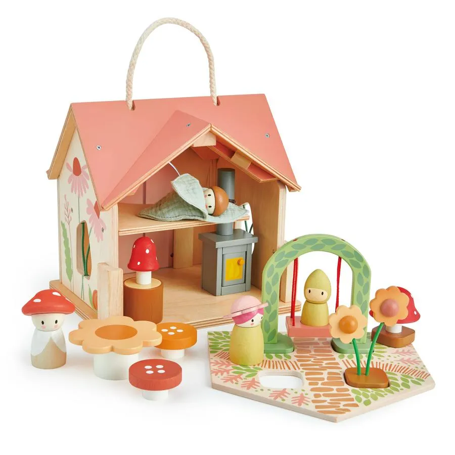 Wooden Dolls House Complete Toy Set